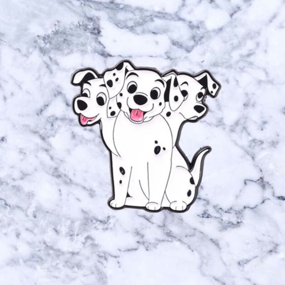 3 Headed Dalmatian Enamel Pin